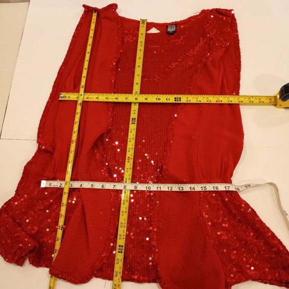 Vinatage Free People Red Sequin Top Small Petitie - Picture 12 of 12